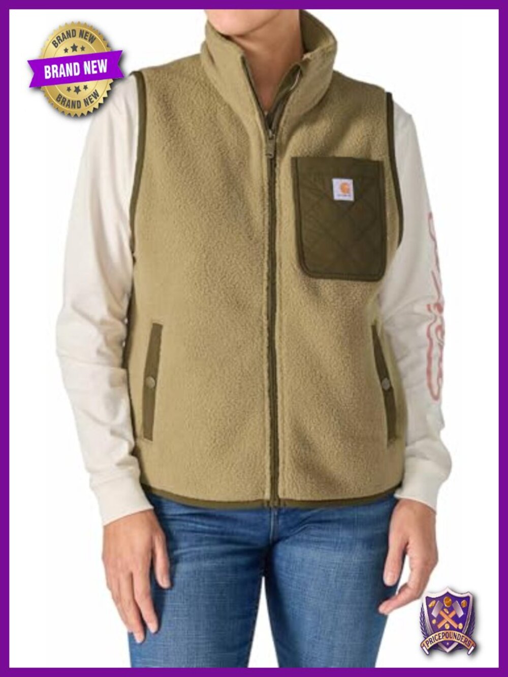 Carhartt Highland Vest Full-Zip Sleeveless Work Utility Outerwear